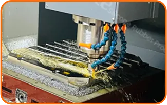 CNC molding machine creating silicone mold