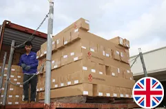 Palletized silicone goods shipped to the UK
