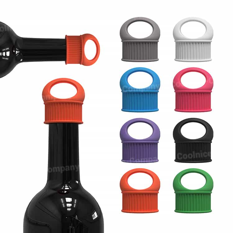 Multiple color options of silicone wine stoppers