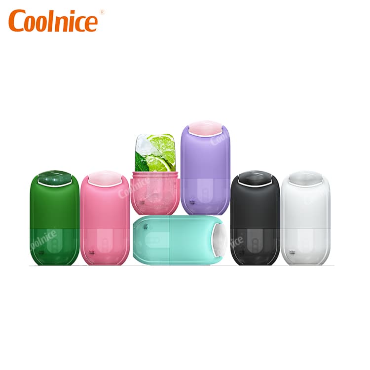 Coolnice medium-size silicone ice rollers in 8 colors including green, pink, black, white, and more