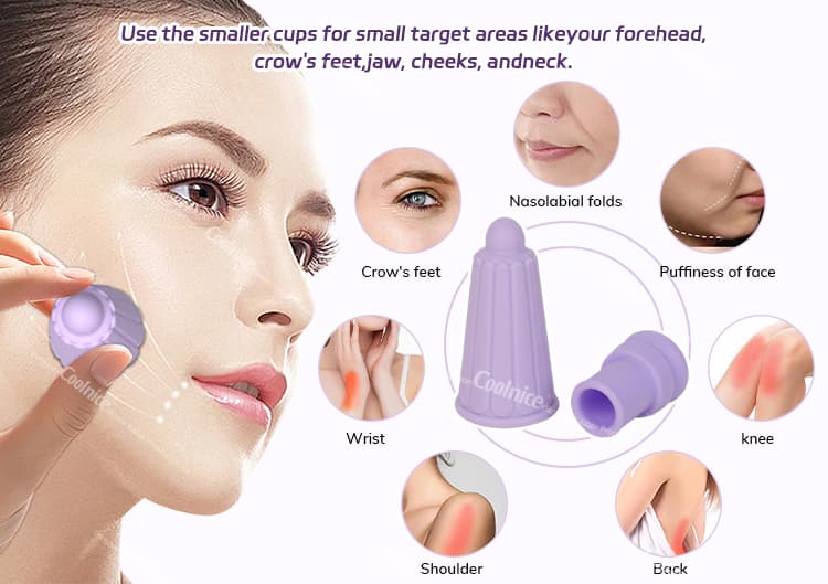 Silicone Facial Cupping Target Areas for Face and Body