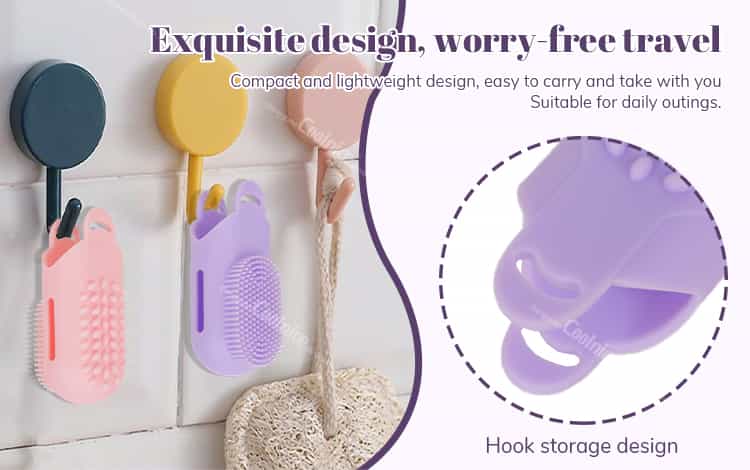 Silicone Finger Brush with Hook Storage Design – Compact and Lightweight for Easy Travel and Daily Use