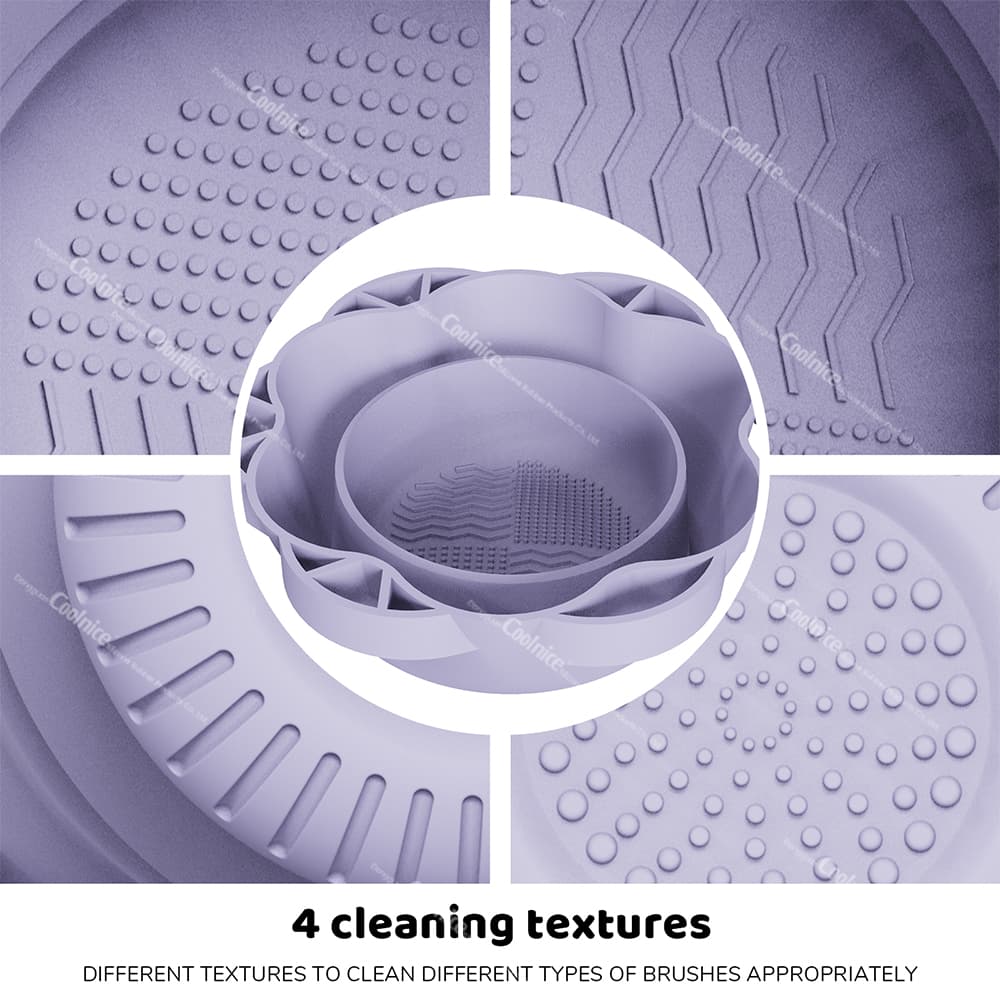 Close-up of inner texture pattern of silicone cleaning cup