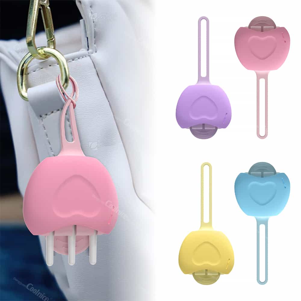 Colorful silicone lip brush case with a heart-shaped design, portable and convenient.