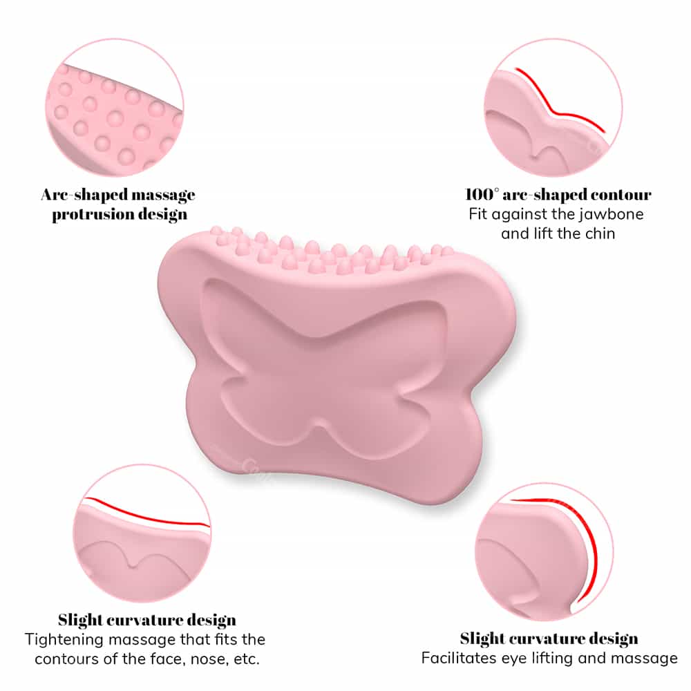 Silicone Gua Sha Massager with Butterfly Shape for Facial and Chin Tightening Massage