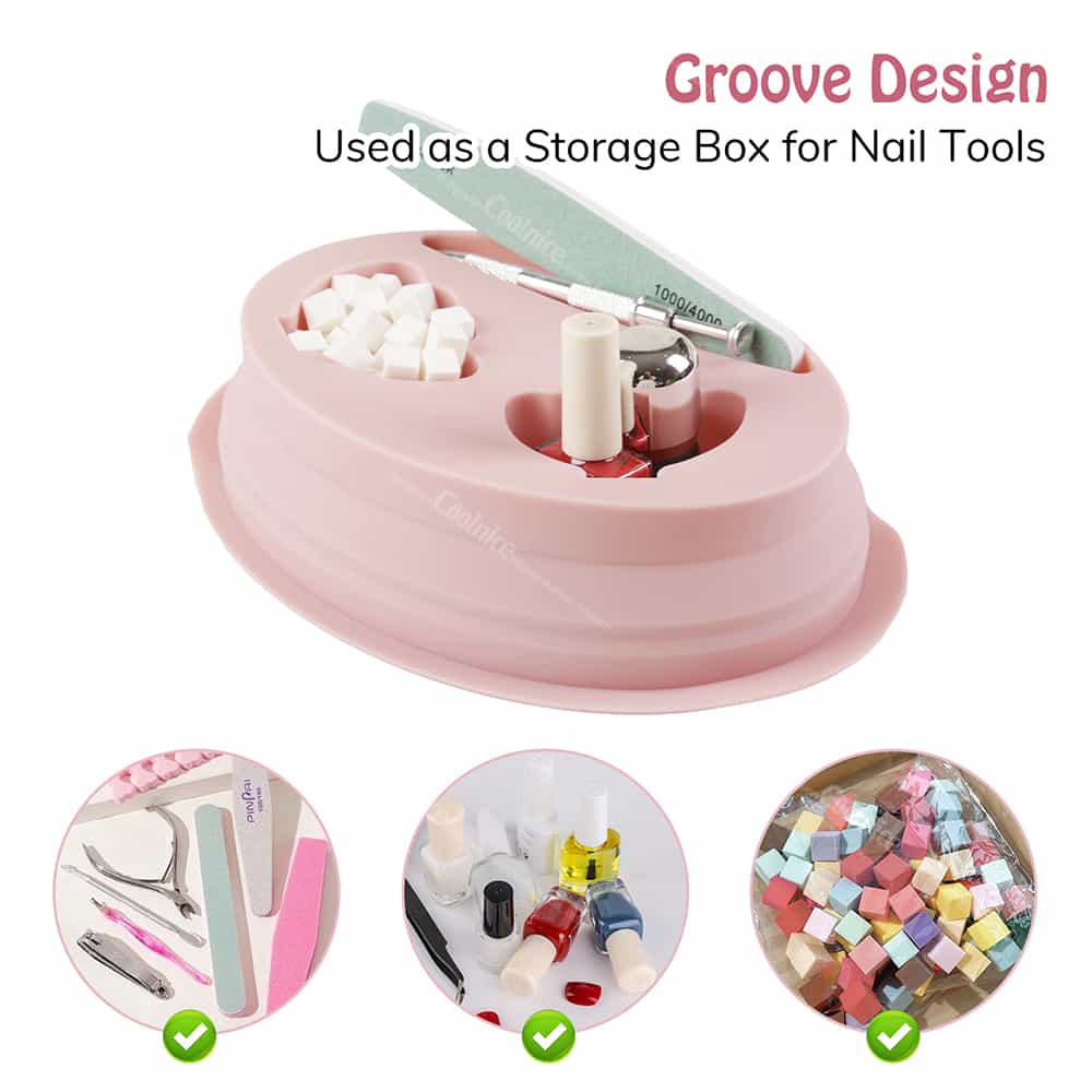 Nail soaking set with towel and bottle props