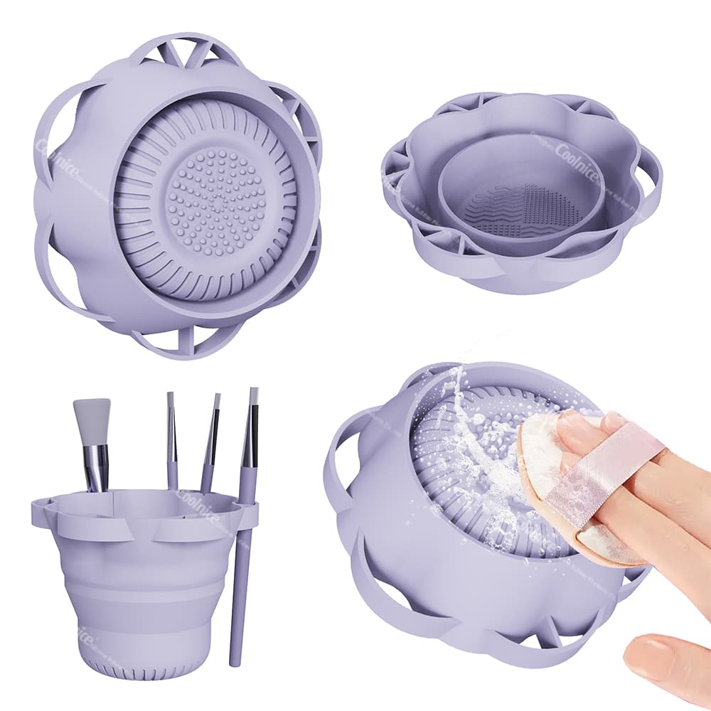 silicone makeup brush cleaning cup