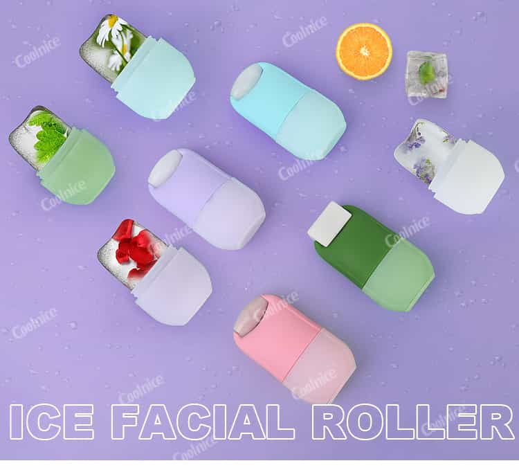 Colorful silicone ice roller for face in multiple variations, reusable and perfect for facial puffiness relief