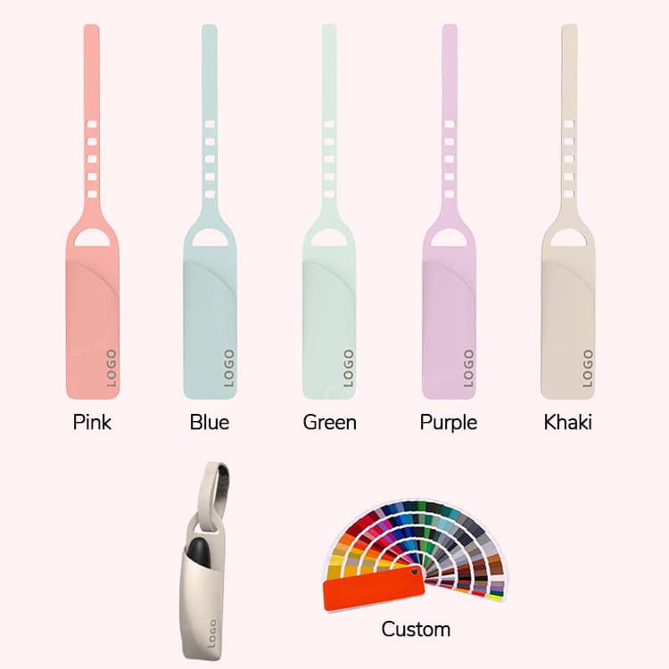 Color options for silicone lipstick cases with customizable strap.