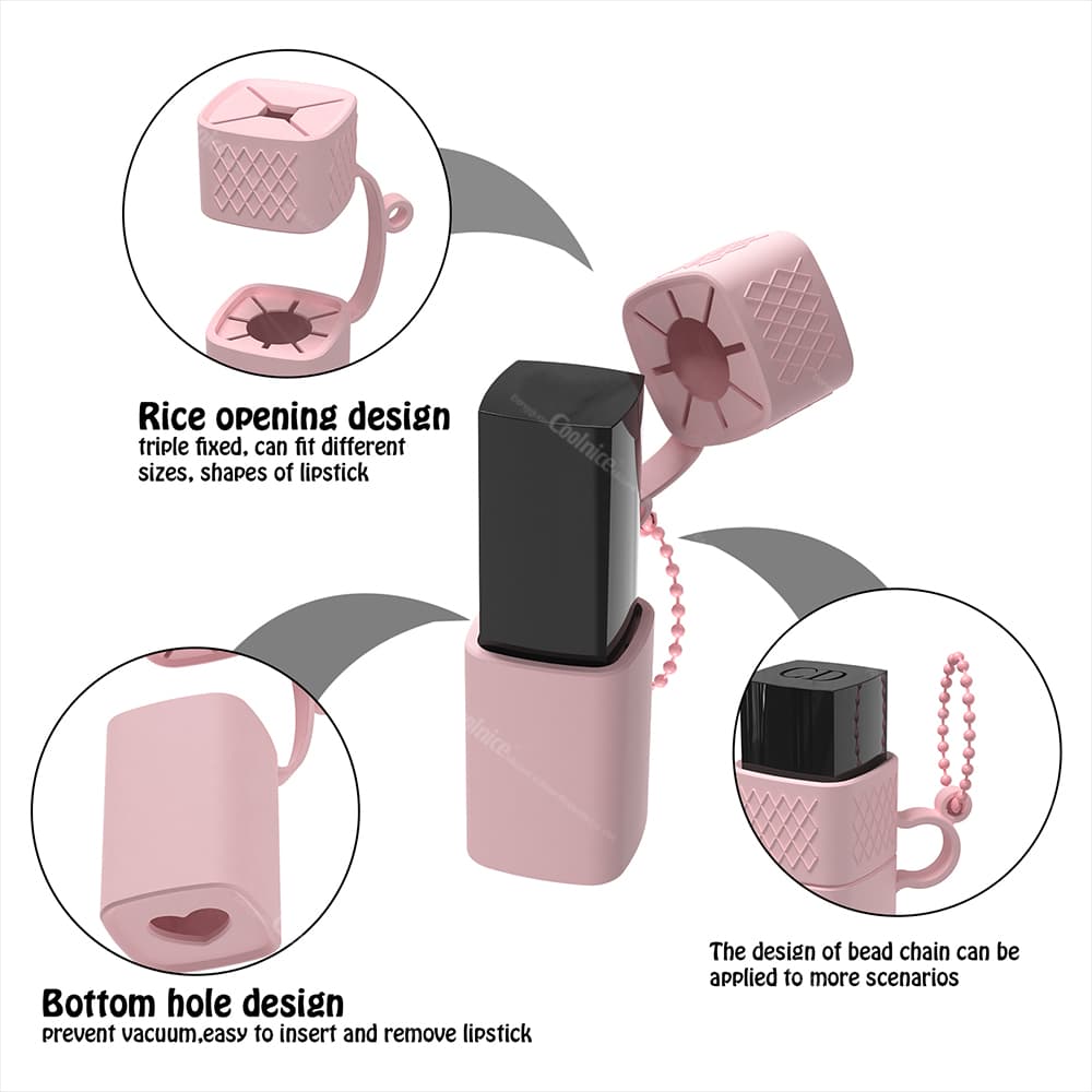 Silicone lipstick holder with rice opening design for secure fit