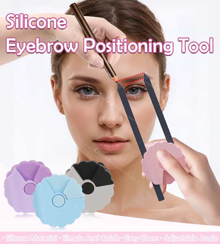 Silicone eyebrow positioning tool for symmetrical brow shaping, available in multiple colors.