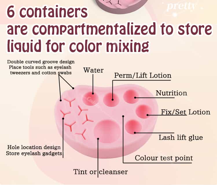 Multi-Function Silicone Eyelash and Nail Art Palette