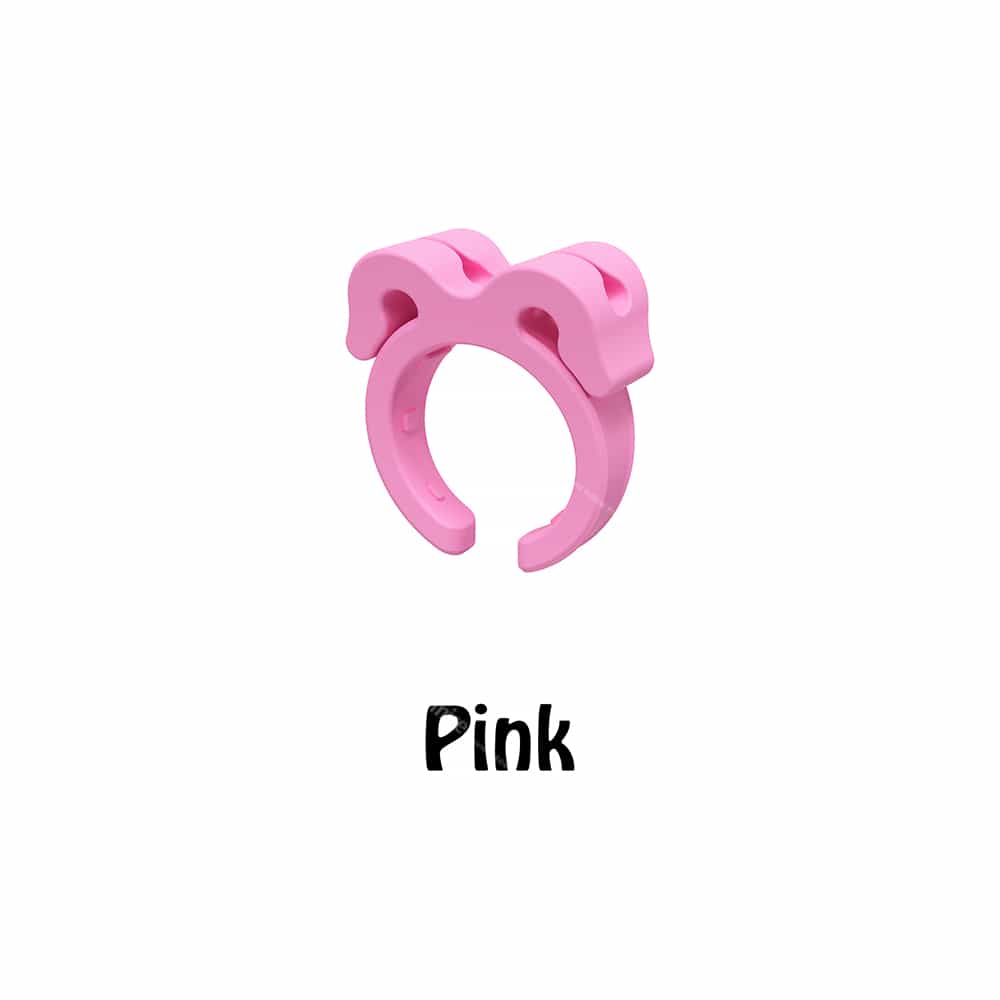 Pink silicone yarn guide ring for crochet and knitting