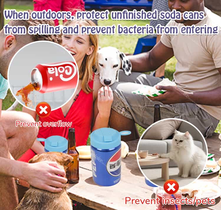 Spill-proof soda can lid for outdoor protection