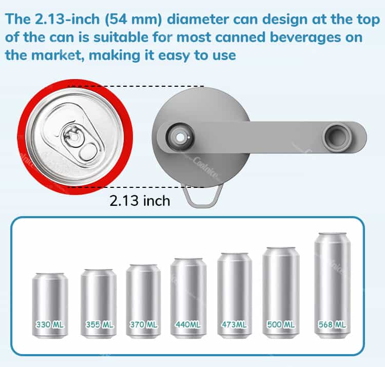 Soda can lid size compatibility chart