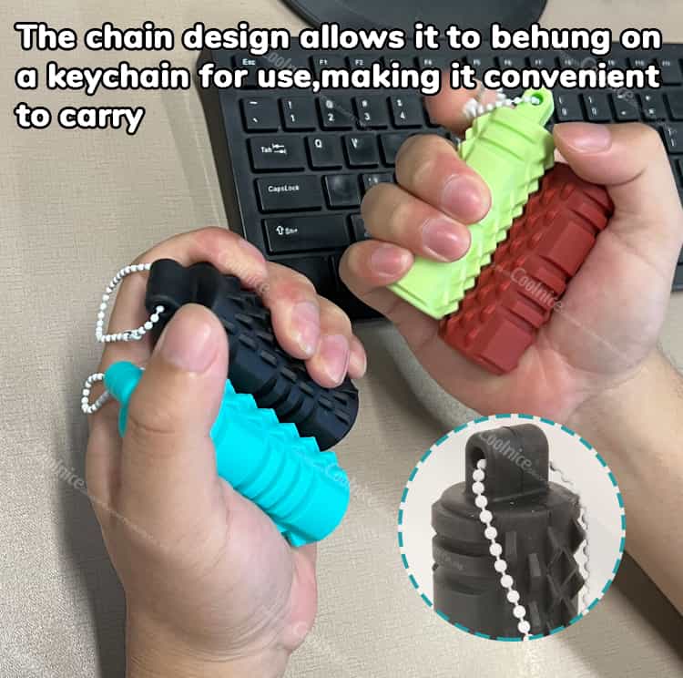 Stress relief silicone keychain for work and study