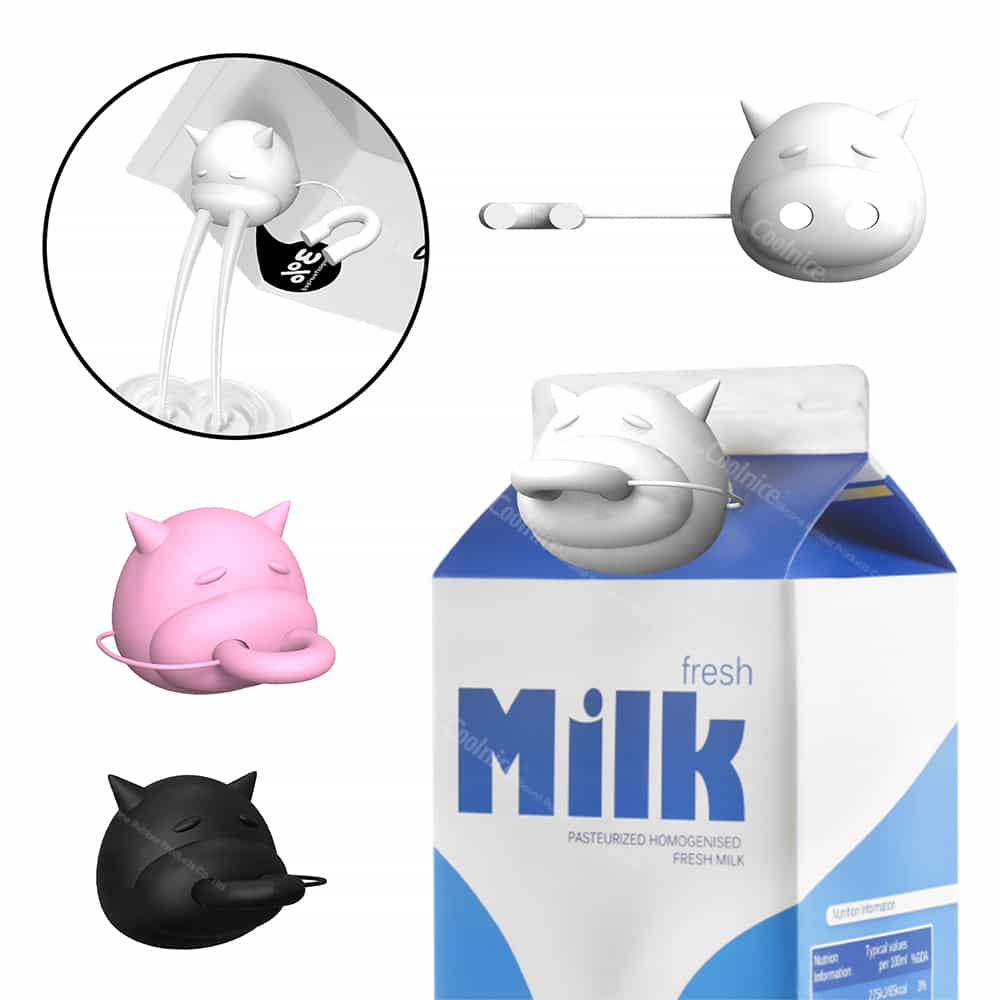 Cow-shaped spout for easy pouring of milk