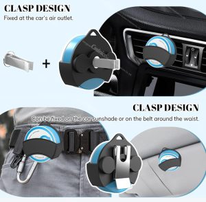Silicone Storage Hanger Pouch with Clasp Design for Car Air Vents and Belts