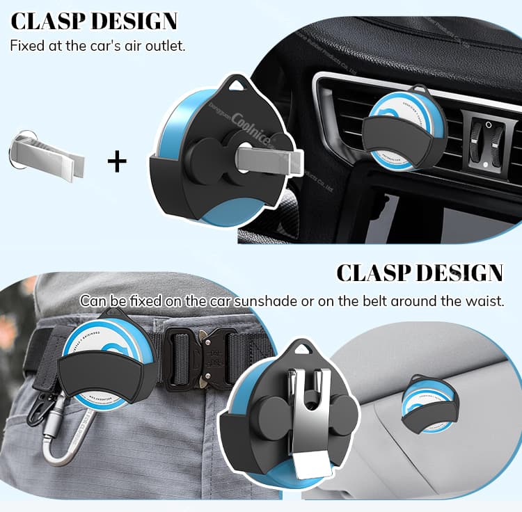Silicone Storage Hanger Pouch with Clasp Design for Car Air Vents and Belts