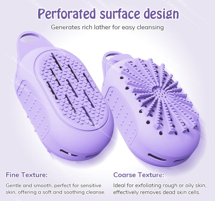 Dual-Texture Silicone Soap Holder for Gentle Cleansing and Exfoliation