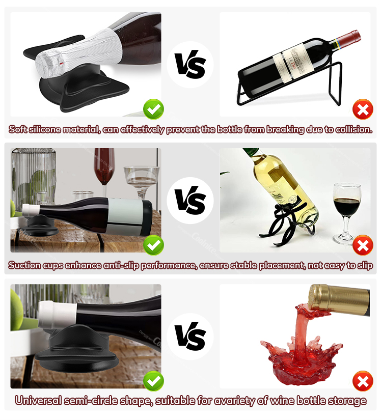 Comparison of silicone wine rack vs traditional wine holder