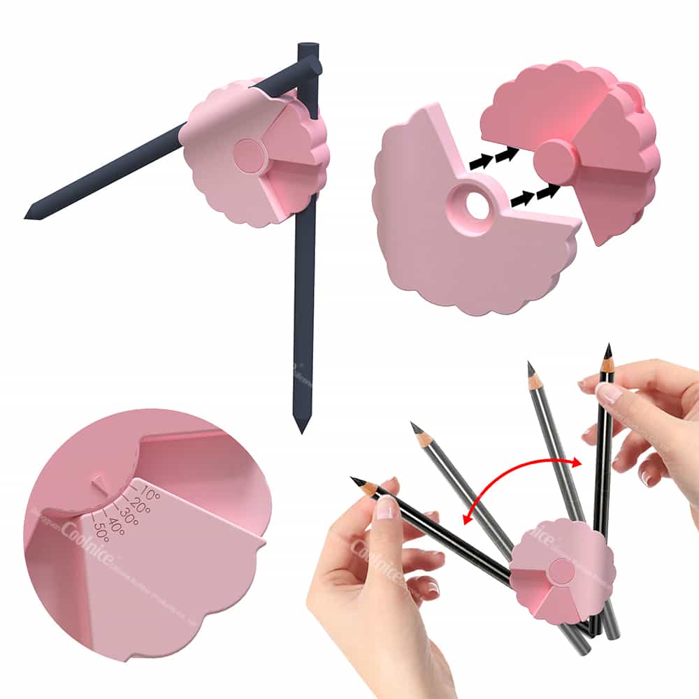 Adjustable eyebrow mapping tool with bidirectional arm movement for brow shaping.
