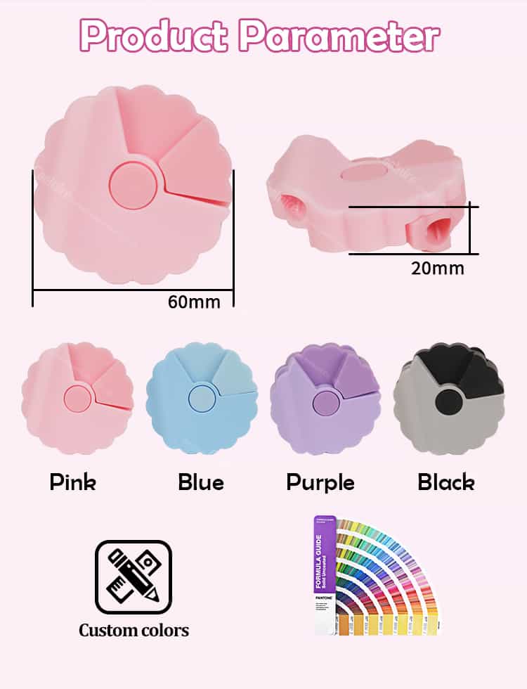 Silicone brow mapping tool in 4 colors with size dimensions and custom color option.