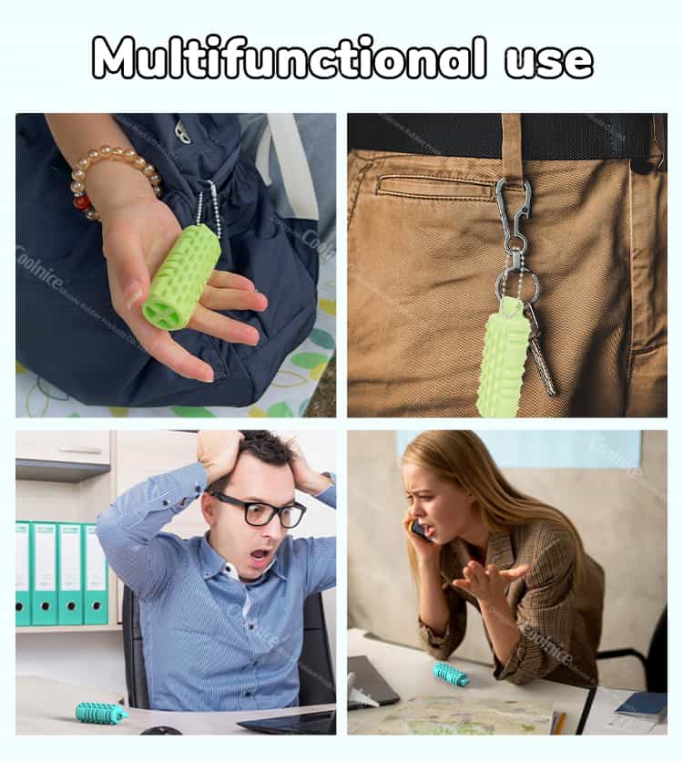 Portable silicone acupressure tool for multifunctional use on the go