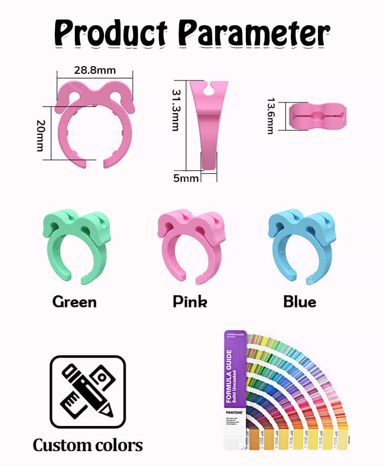 Crochet ring size chart and multiple color options