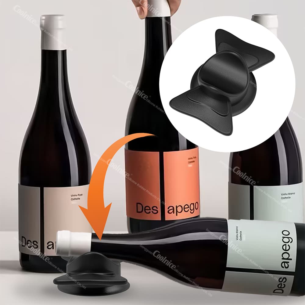 Non-slip silicone wine bottle holder in multiple colors