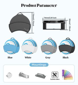 Silicone Storage Hanger Pouch in Various Colors with Mounting Options