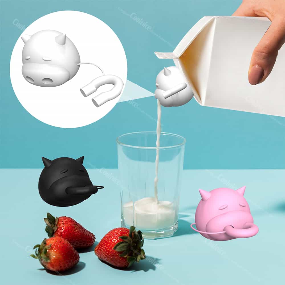 Milk carton pouring with cow-shaped spout
