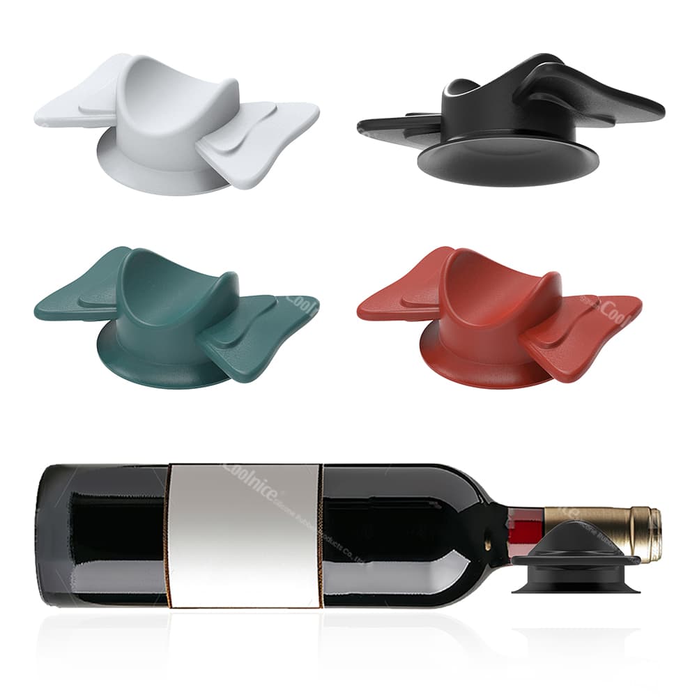Modern silicone bottle holder with wine bottle display