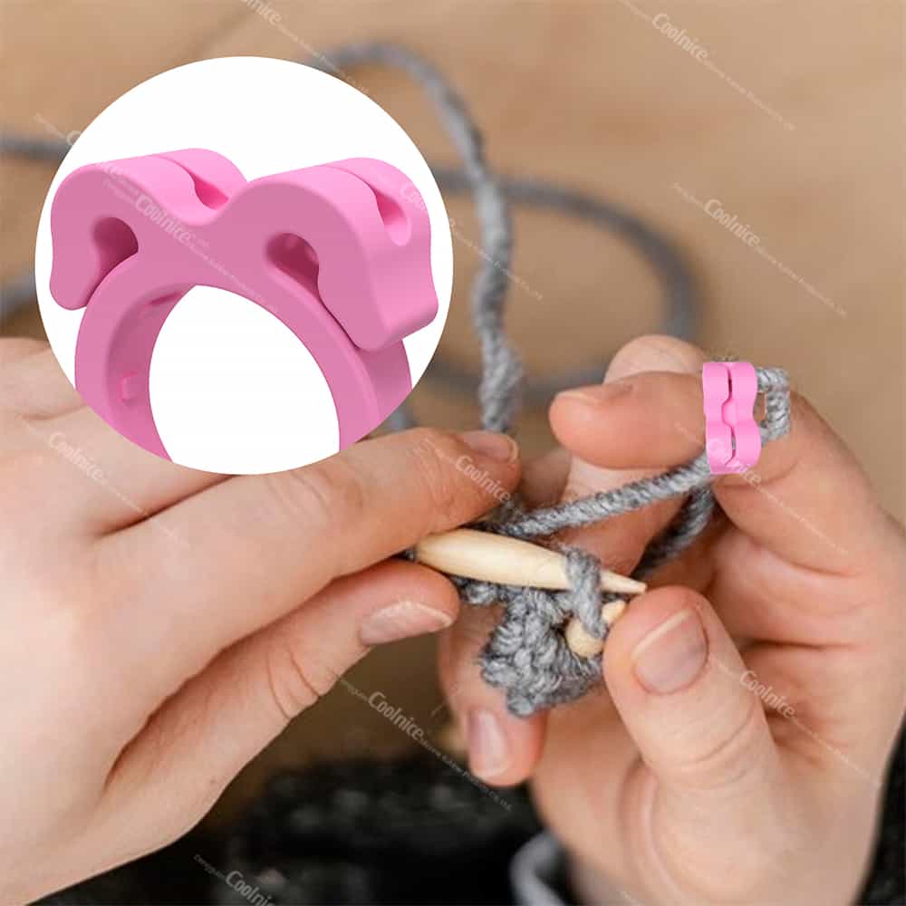 Adjustable silicone crochet yarn guide ring