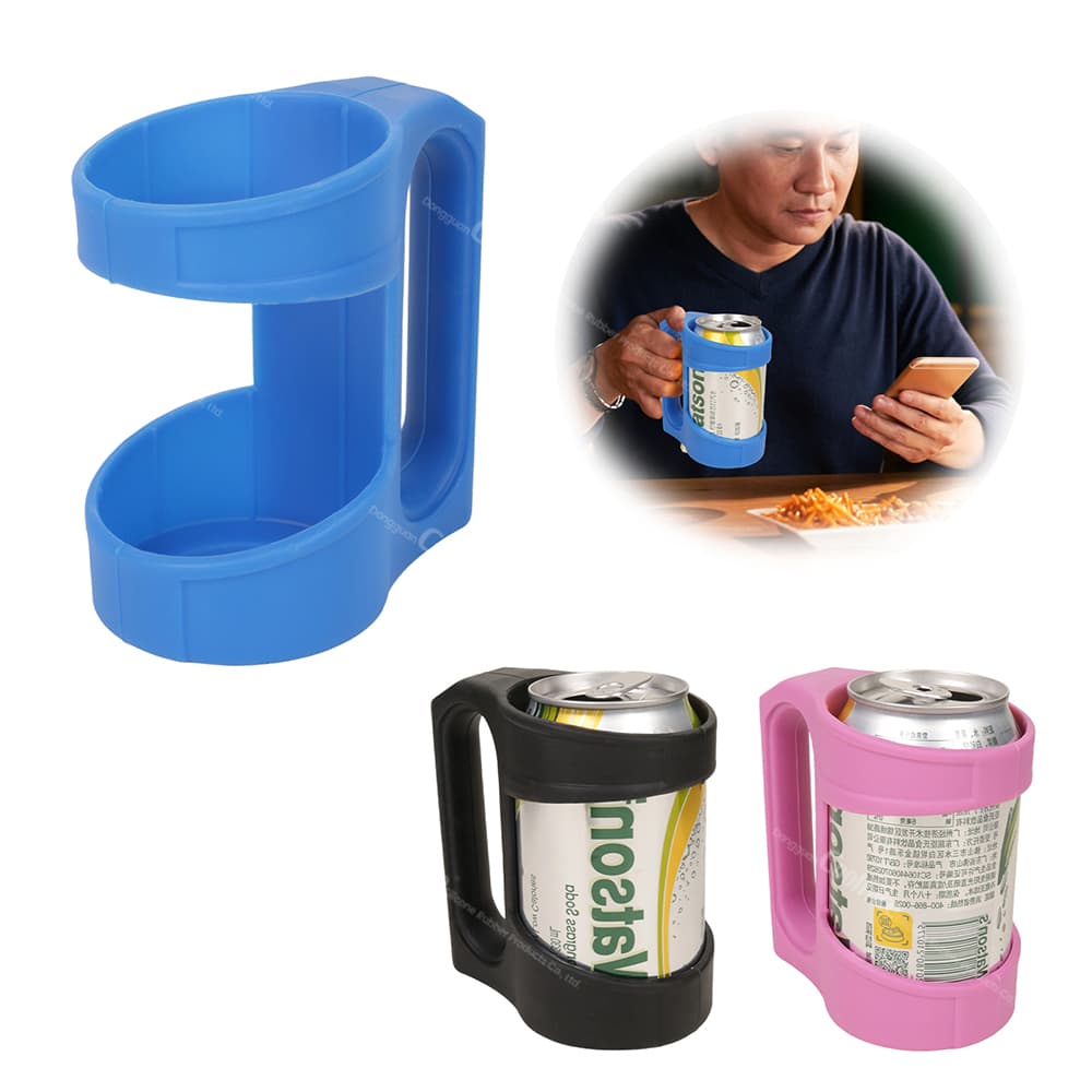Silicone Can Handle - Easy Grip, Available in Blue, Black, Pink