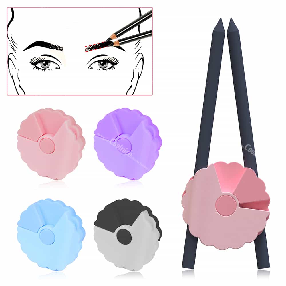Eyebrow mapping tool positioning on face illustration to outline brow shape.