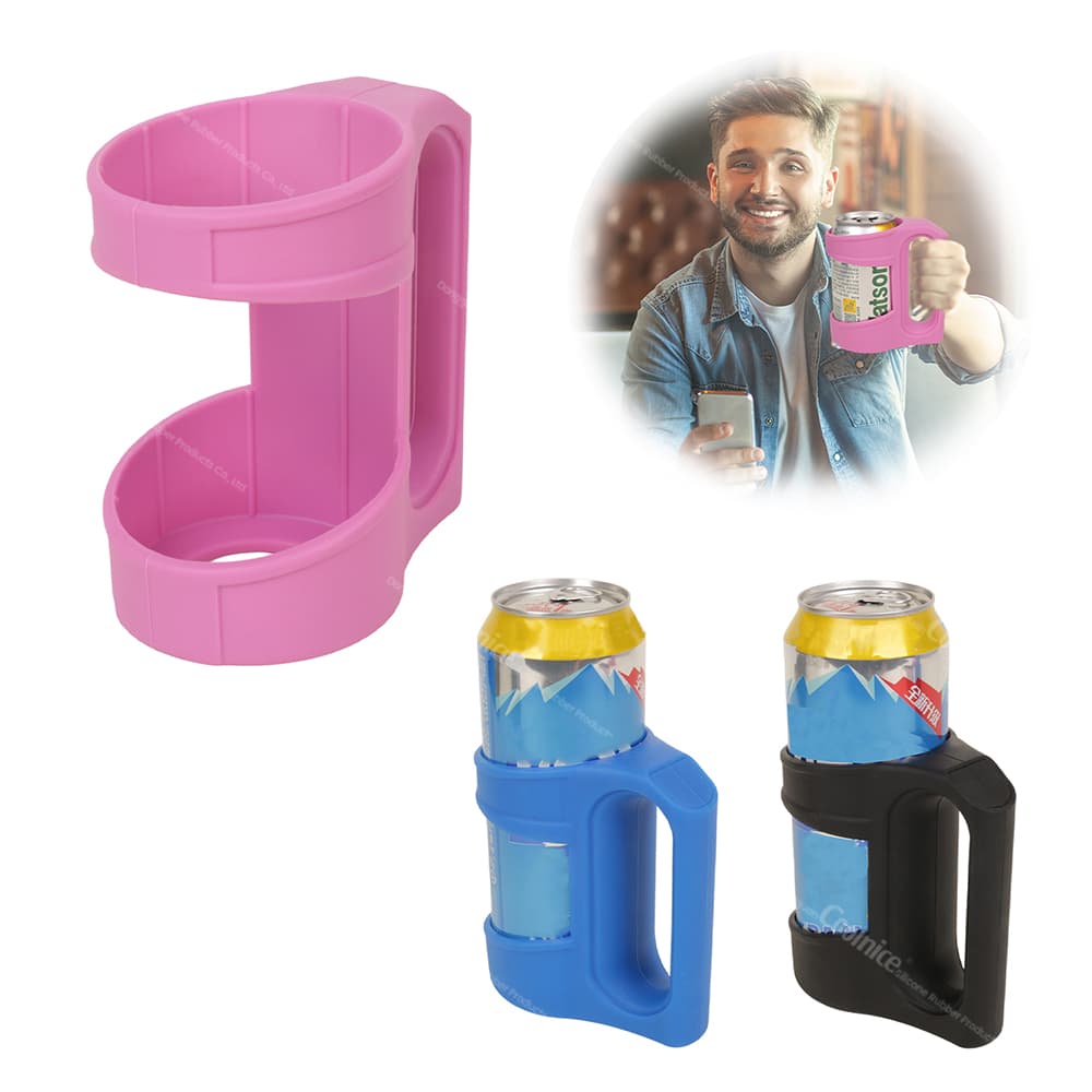 Pink Silicone Can Handle - Easy Grip, Available in Multiple Colors