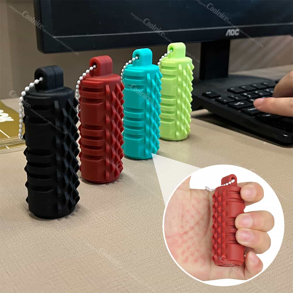 Palm massage using mini silicone roller