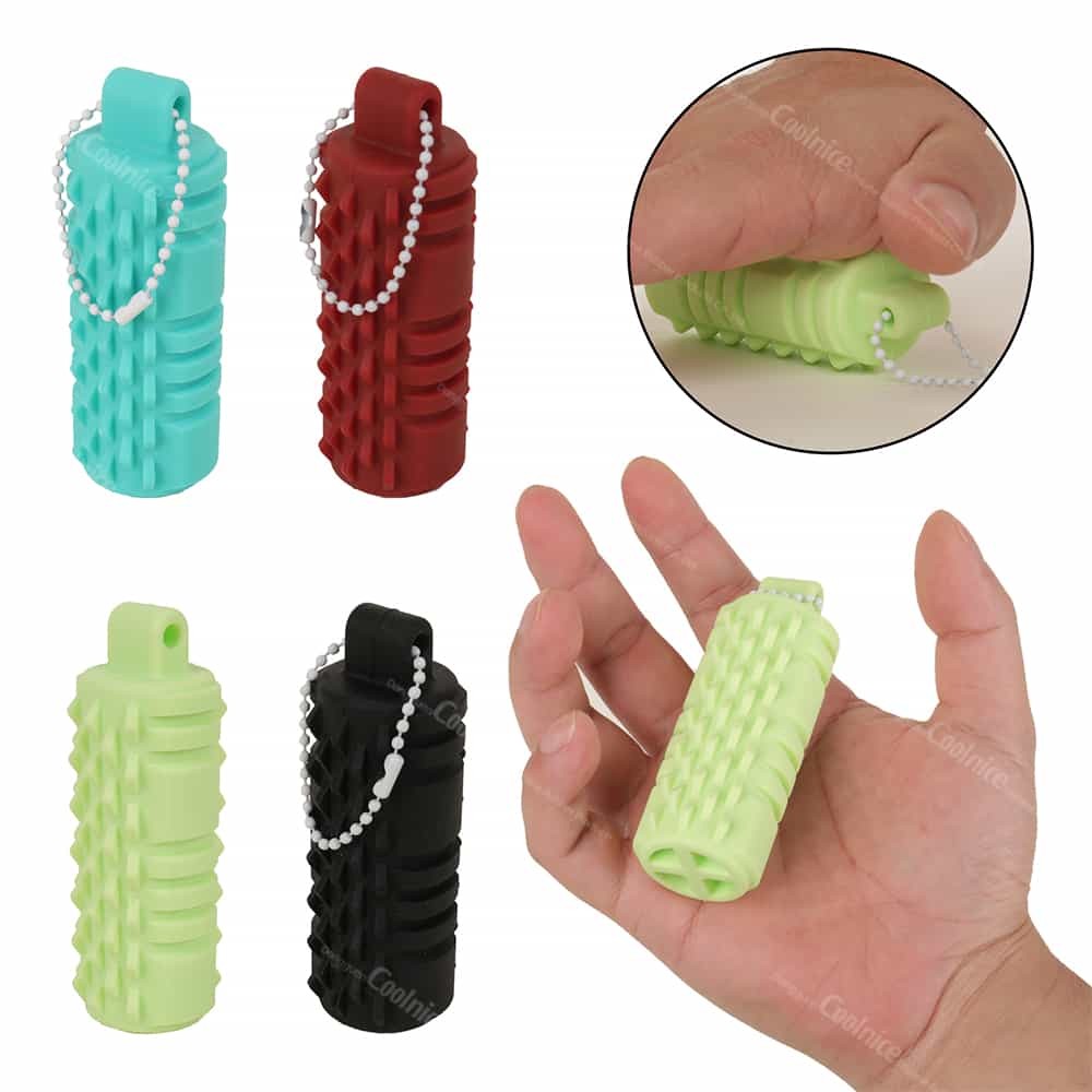 Set of mini silicone massage rollers in multiple colors