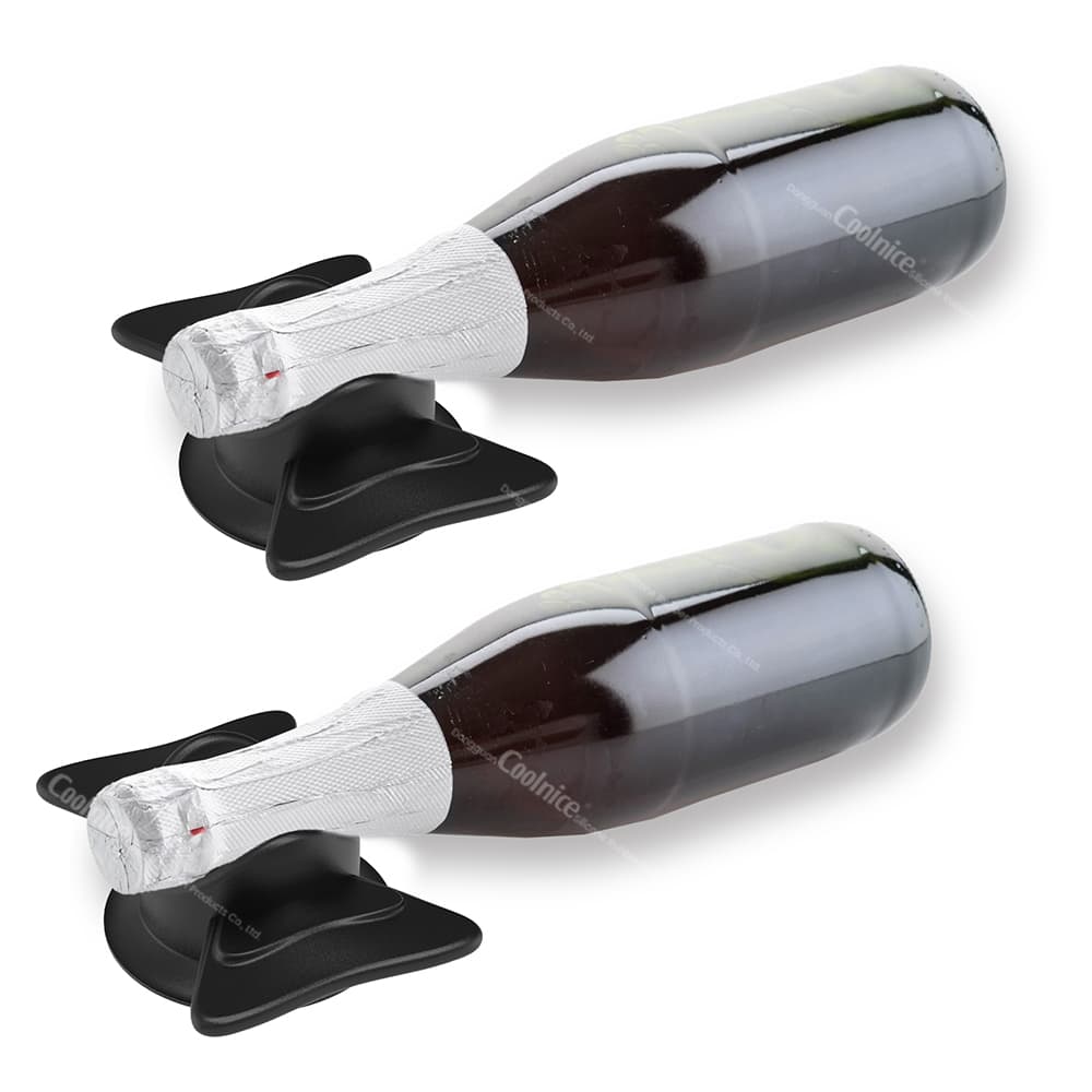 Dual wine bottle holder silicone rack in black