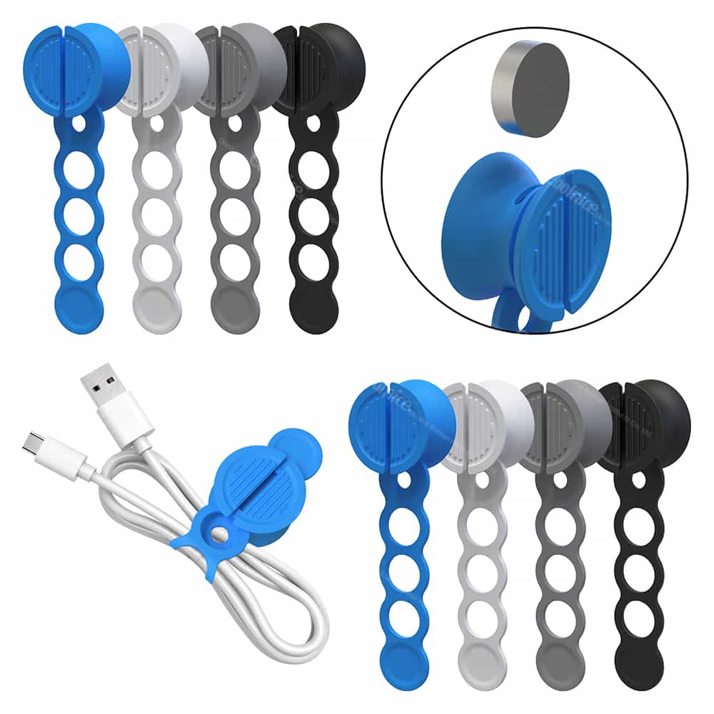 Magnetic Silicone Cable Tie with Suction