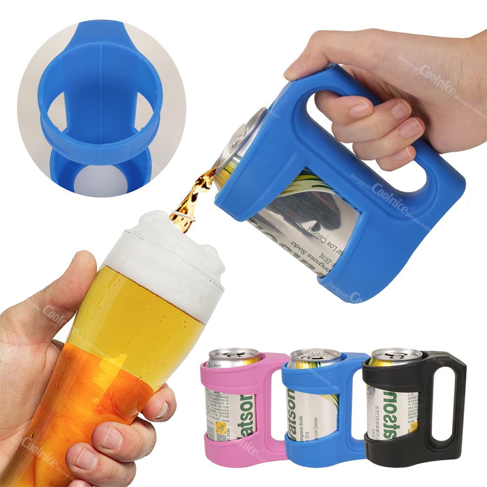 Pink Silicone Can Handle - BPA Free, Sturdy, and Durable, Easy Pouring