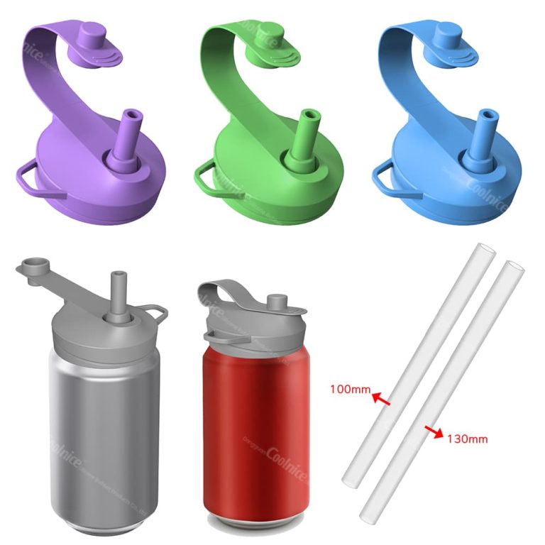 Multi-pack silicone can lids and straws