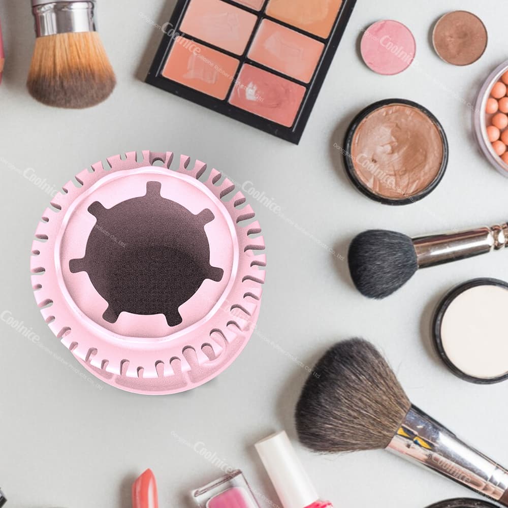 Silicone makeup brush holder cup for organizing brushes