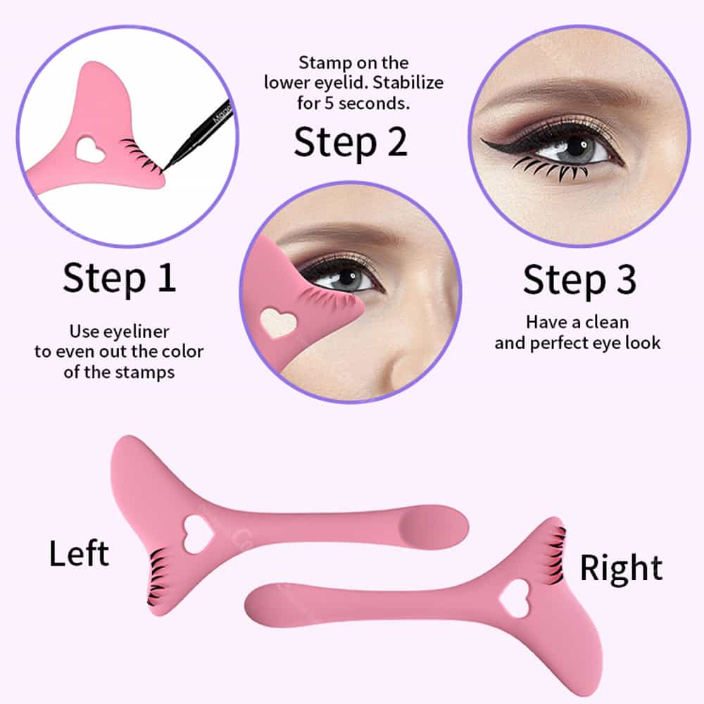 Step by step guide for silicone eyeliner stamping tool.