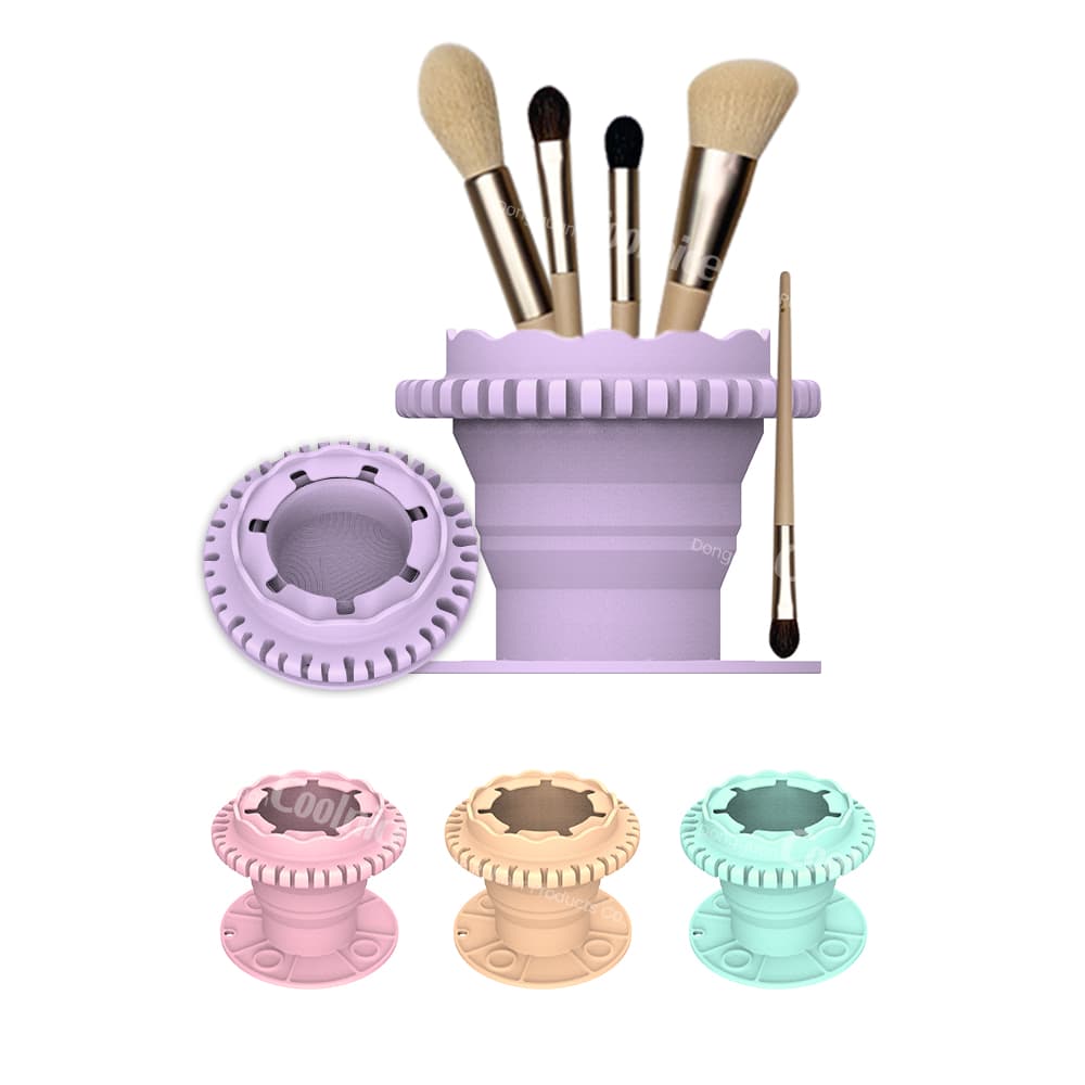 Color options of silicone makeup brush holder cups