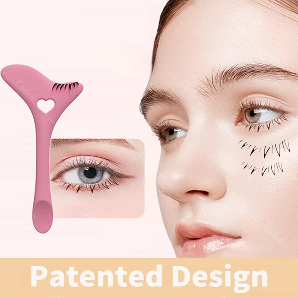 Patented silicone eyeliner stencil with unique heart design.