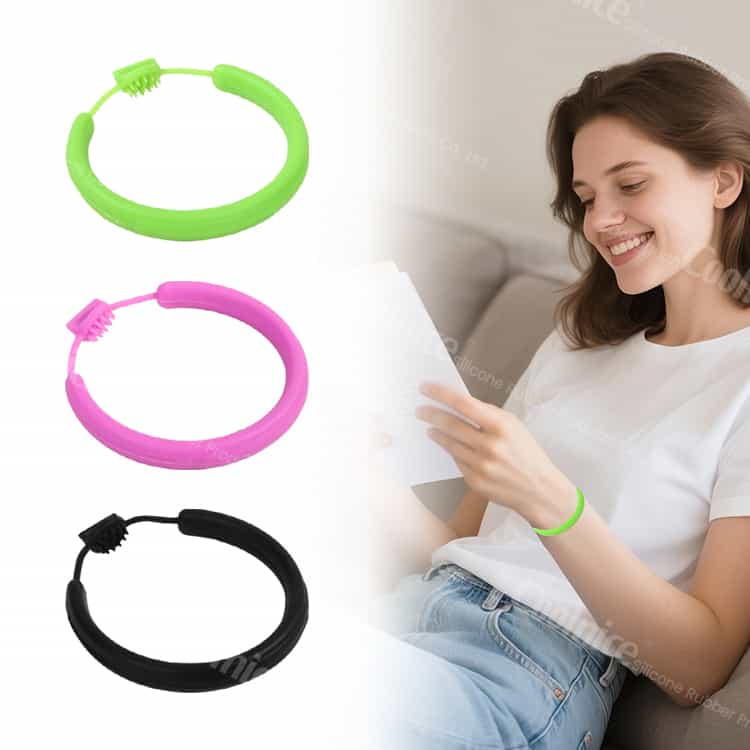 Woman Wearing Silicone Stress Relief Bracelet
