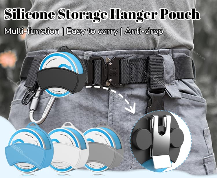 Silicone Storage Hanger Pouch for Belt or Bag, Multi-functional and Anti-Drop