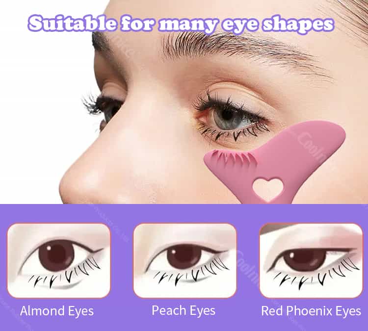 Silicone eyelash stamp tool suitable for almond, peach, and phoenix eyes